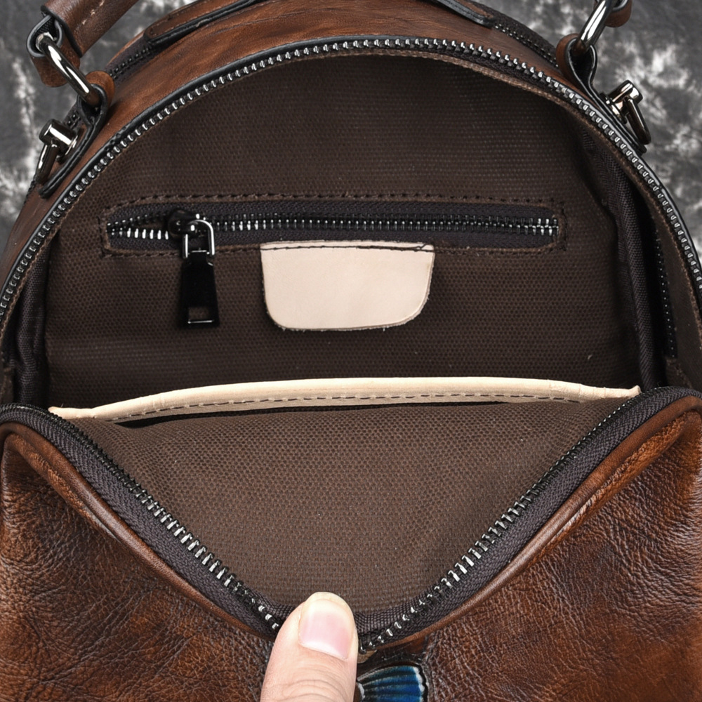 Novi ručno izrađeni ruksak za brisanje u krem boji s gornjim slojem kože od kravlje kože, personalizirana ženska torba_voghion.com