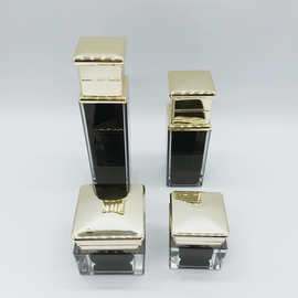 厂家直销双层高档亚克力直角方瓶乳液精华面霜瓶化妆品包材可定制