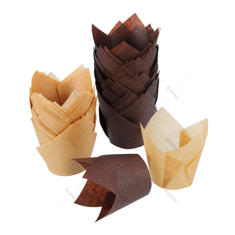 Papel europeo de calidad alimentaria de alta temperatura resistente a prueba de aceite titular de papel muffin taza de papel para hornear pastel de papel titular de la taza de la torta media