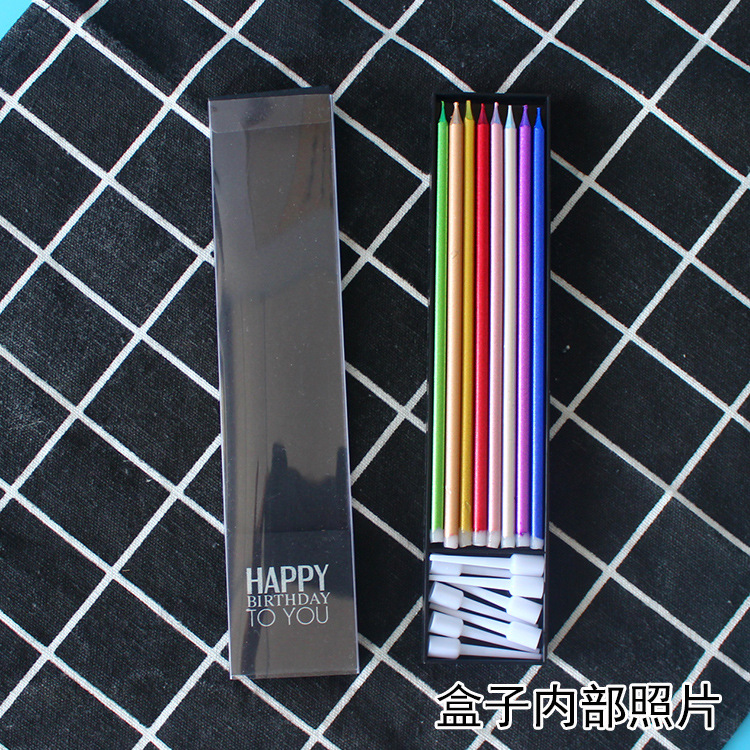 Velas de cumpleaños galvanizadas delgadas velas de lápiz de boda velas de cumpleaños nacaradas de champagne oro cera de cumpleaños