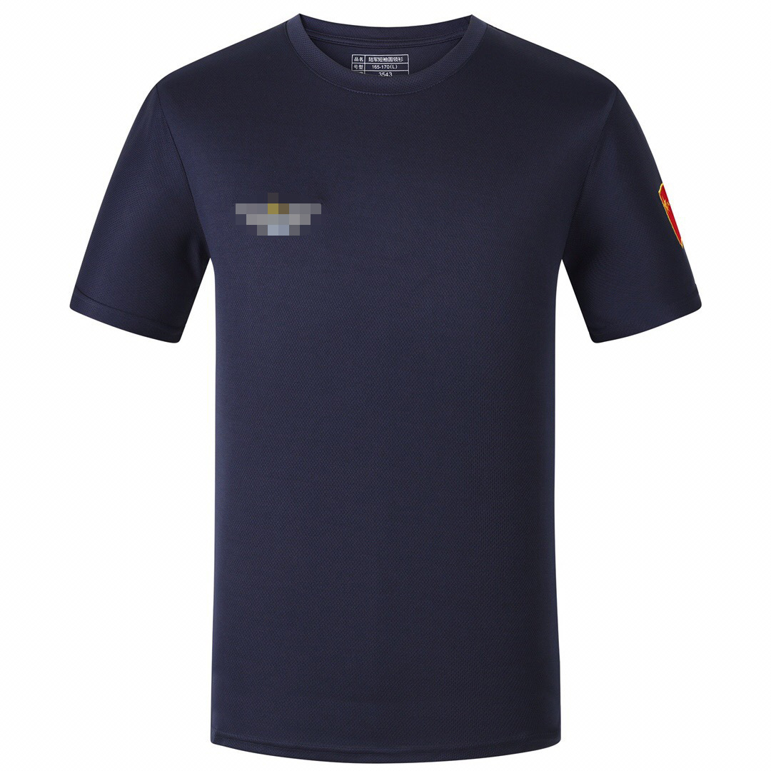 3543藏蓝色刺绣T恤 白色速干短袖  林地武消防体能服 mhT恤批发