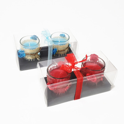 创意欧式风格无烟香薰蜡烛玻璃杯蜡 简约装饰净化空气 安神香薰