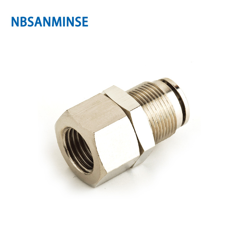 NBSANMINSE PMFT 全铜隔板内螺纹直通 1/8 1/4 3/8 1/2 气动接头