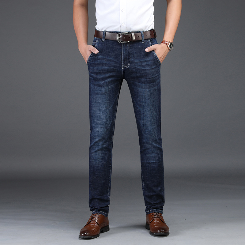 Spring new pattern man Jeans fashion comfortable Elastic force Straight Men's trousers Youth business affairs leisure time cowboy trousers