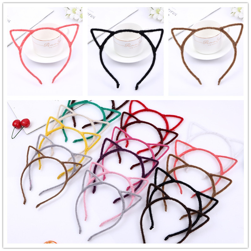 廠家直銷六壹兒童節萬聖節豹紋純色表演道具貓耳朵發箍頭箍頭飾