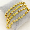 Brass necklace, golden jewelry suitable for men and women, universal glossy rosary with round beads from pearl