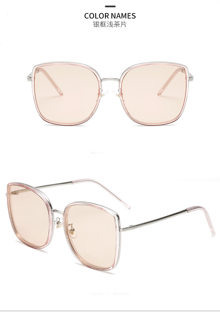 279g Weight Retro Style White, Beige, Transparent, Black Color New Fashion Trendy Big Frame Korean Simple Exquisite Sunglasses Wholesale 11