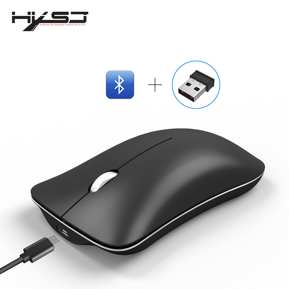 HXSJ时尚迷你简约无声鼠标蓝牙4.0 USB三模式2.4G1600dpi光电鼠标