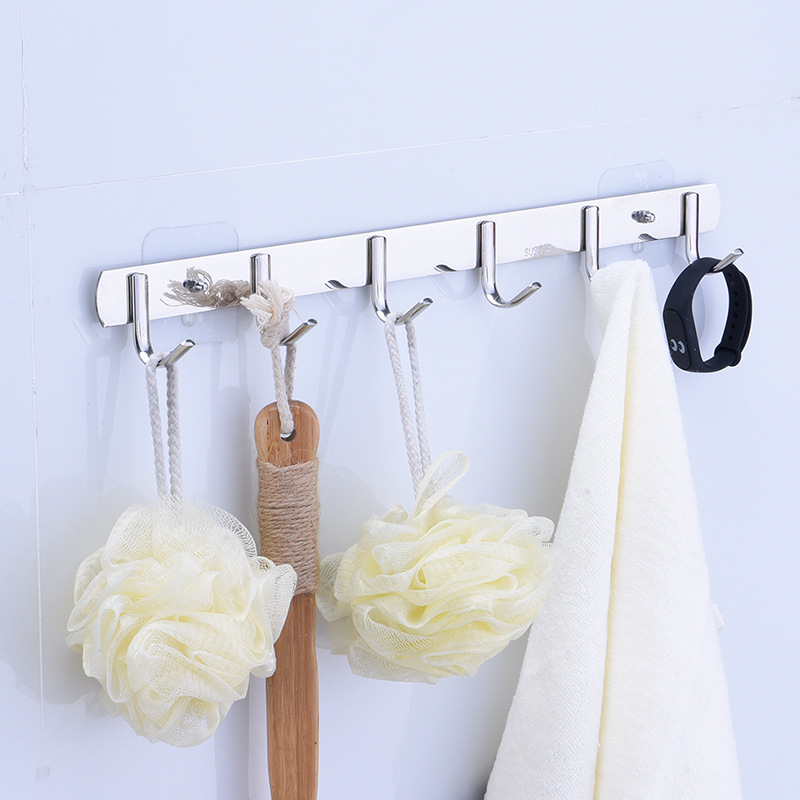 Sanford Stainless steel Free punch Coat hook Back door hook Coat hooks Towel rack kitchen Bathroom Accessories