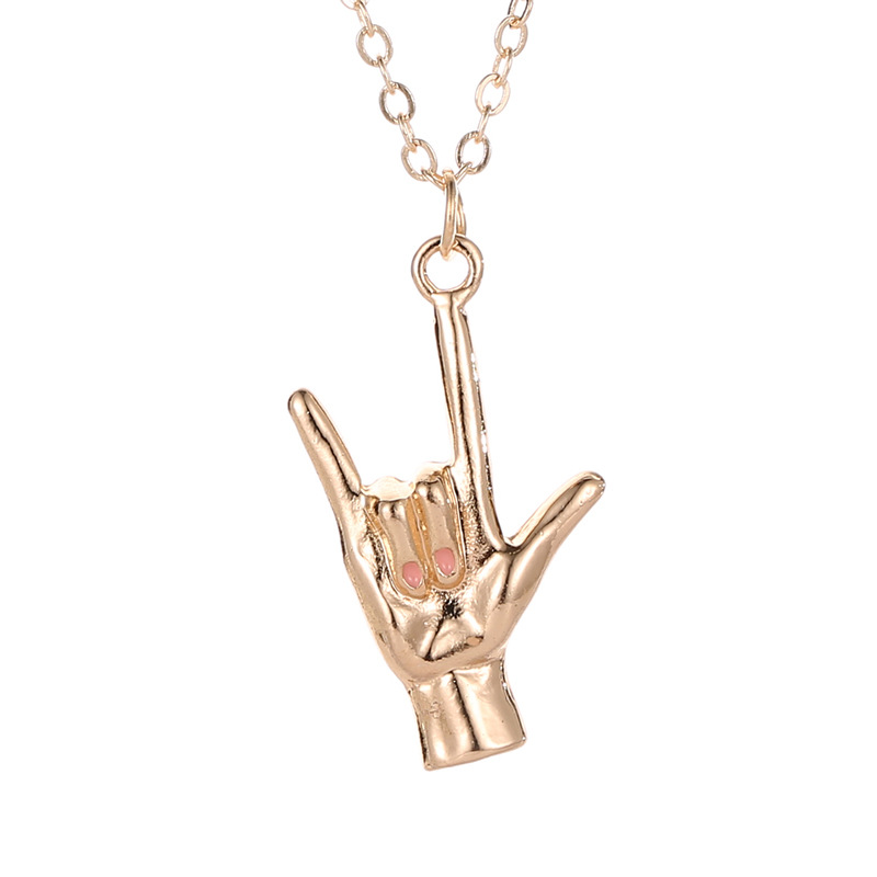 Fashion Hand Gesture Palm Necklace display picture 7