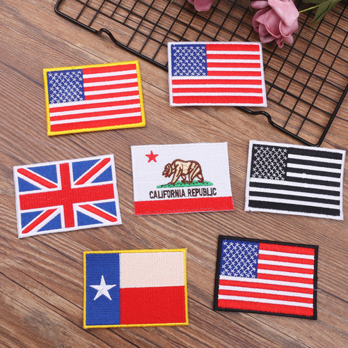 Jiu Shao's new American flag embroidered cloth stickers for hats and clothing badges decorative patches and sequins mixed embroidery custom-made