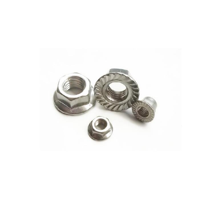 本厂出售 镀彩锌法兰面螺母 花齿防滑带垫螺帽 外六角自带垫螺母