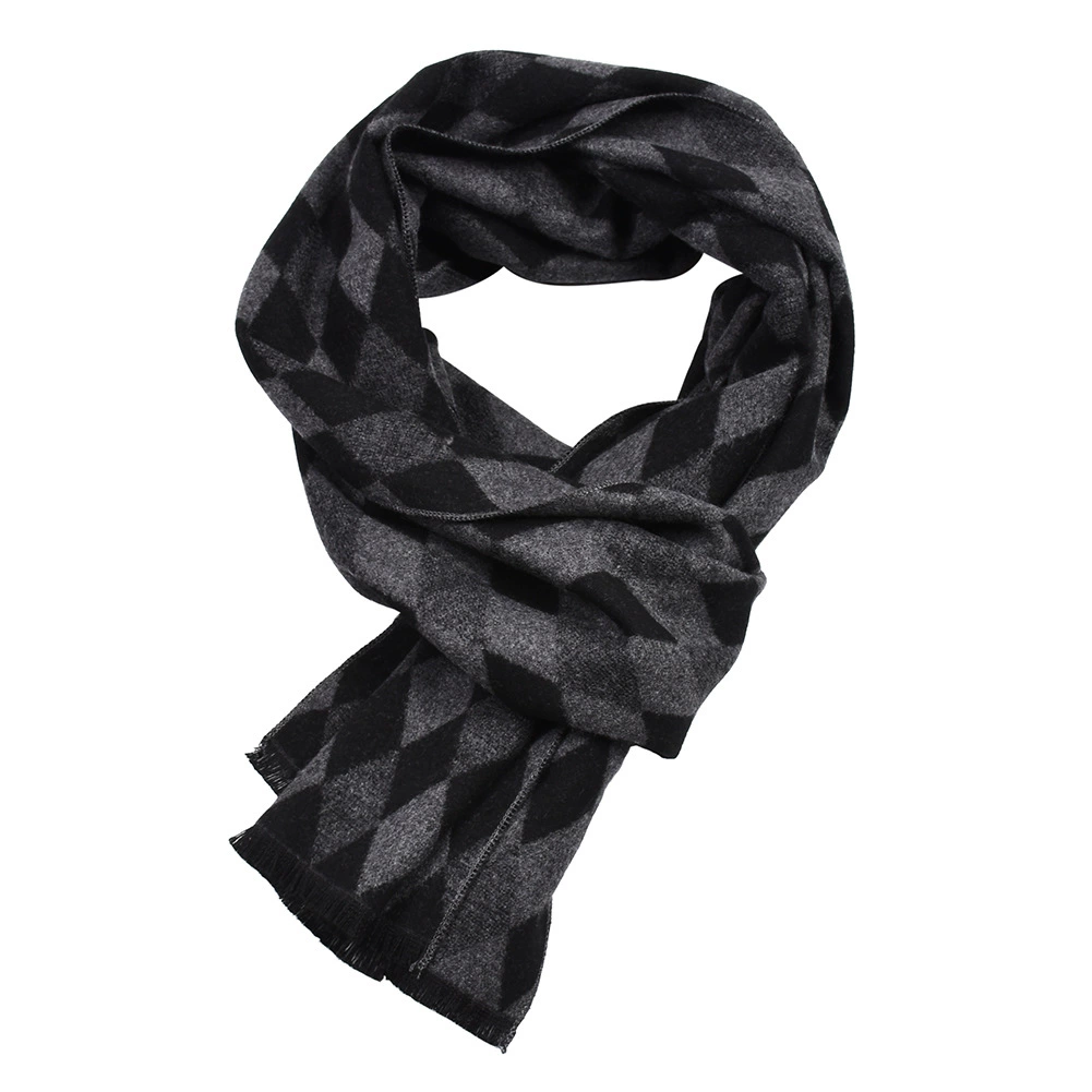 Cashmere, men's demi-season knitted keep warm scarf, 2019, European style, wholesale