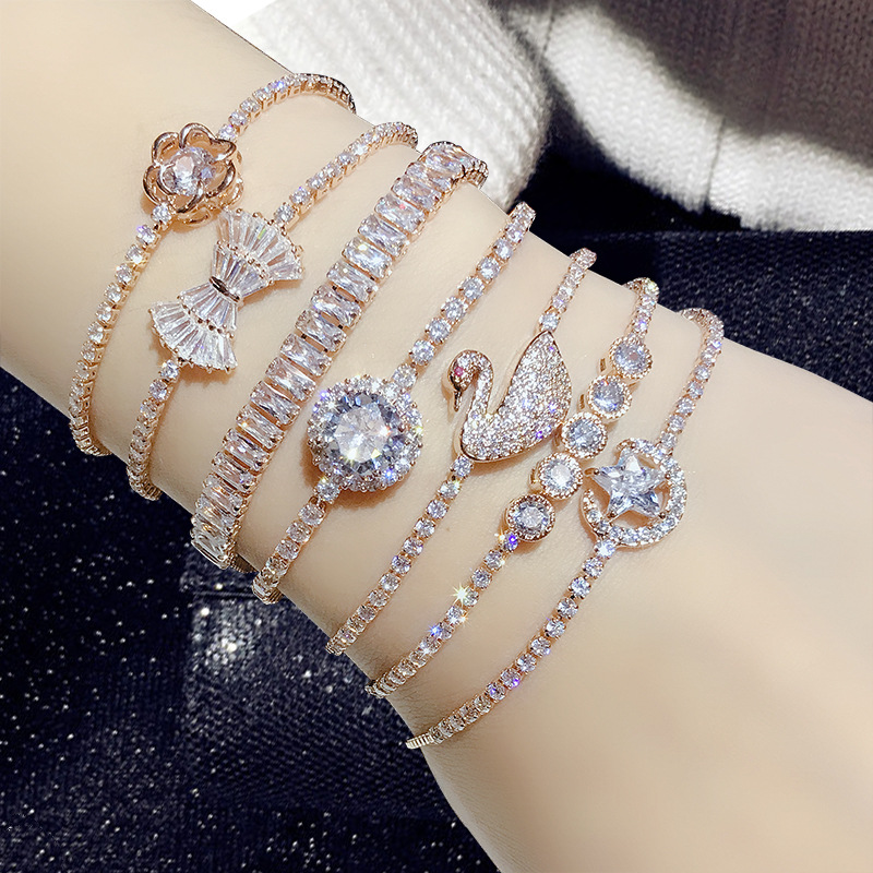 Fashion zircon crystal pull bracelet for...