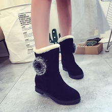 2018冬季新款女靴子时尚低筒短靴子纯色女鞋一件代发批发韩版时尚