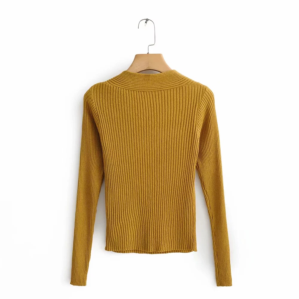 square neck long-sleeved Slim bottoming sweater NSHS50916