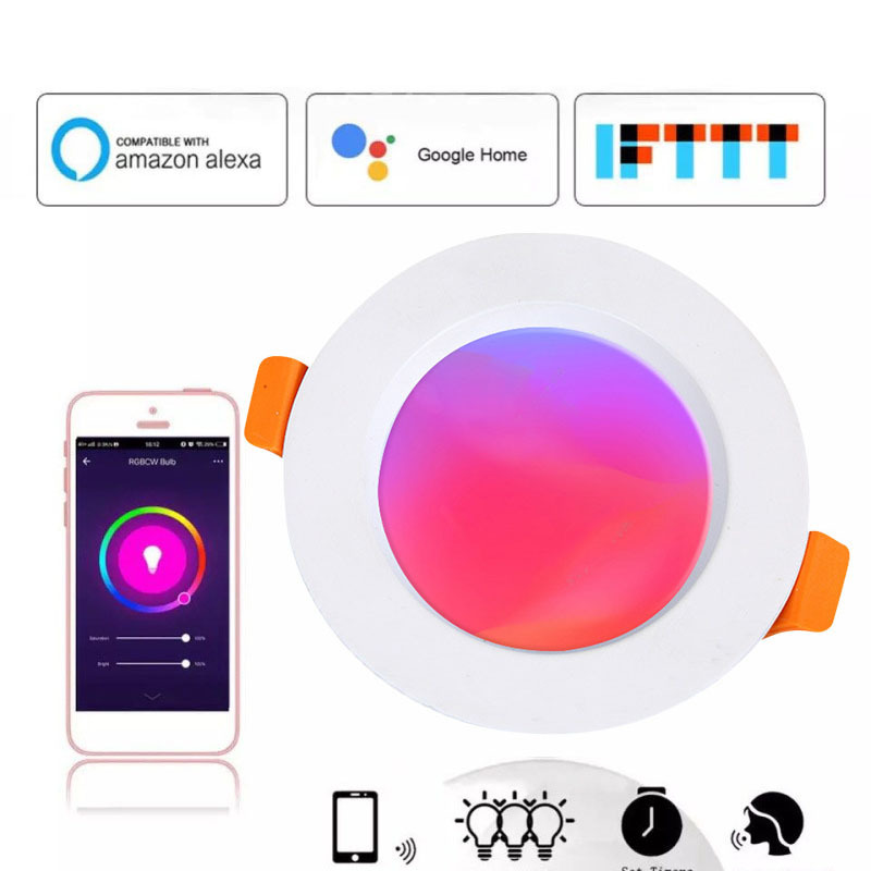 Nueva fábrica WIFI inteligente downlight graffiti APP control remoto WIF RGBWC oscurecimiento del color resalte proyector