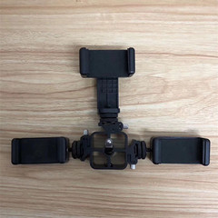 三機位直播支架增機位雲台手機支架主播補光燈一字夾三機位手機夾