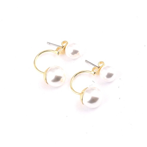 Korean style fashionable large and small pearl earrings, popular back hanging earrings U-shaped hot selling earrings manufacturers wholesale