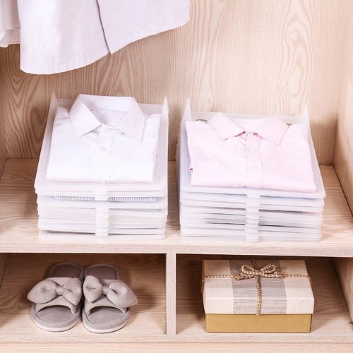 Closet Folding Board Tiered Shelf Shirt T-Shirt Sweater Anti-Wrinkle Clothes Folding Board Clothes Organizer 5-Pack Shipped
