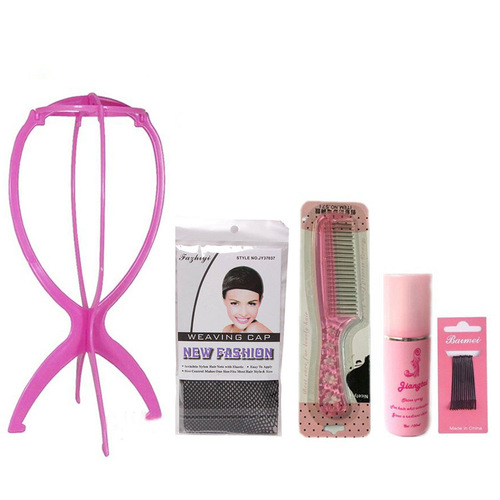 Wig care set, seven-piece air bag comb holder, hair net, hood, hair care solution, anti-frizz