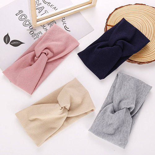 6226 Han Zhi Shang European & American Hairbands, Threaded Cotton Cross Hairbands, Yoga Hairbands, Women's Stretchy Sports Headbands
