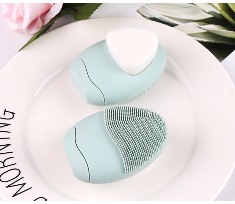 Pebbles Double-sided Soft Haired Silicone Face Wash Artifact Deep Cleansing Facial Brush display picture 8