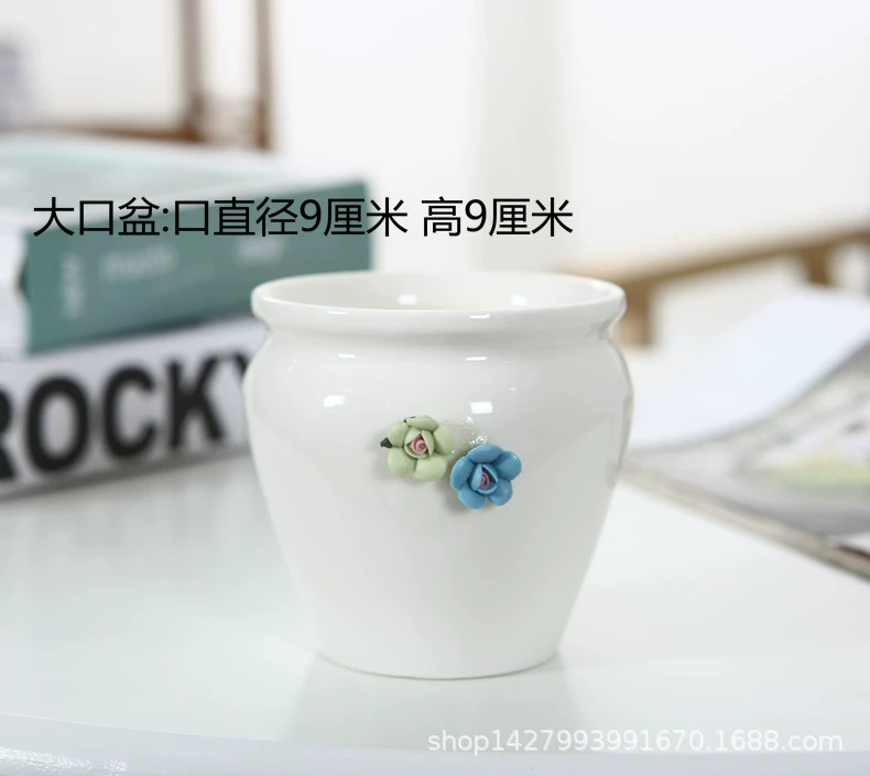 Ceramic creative white flowerpot, 2019