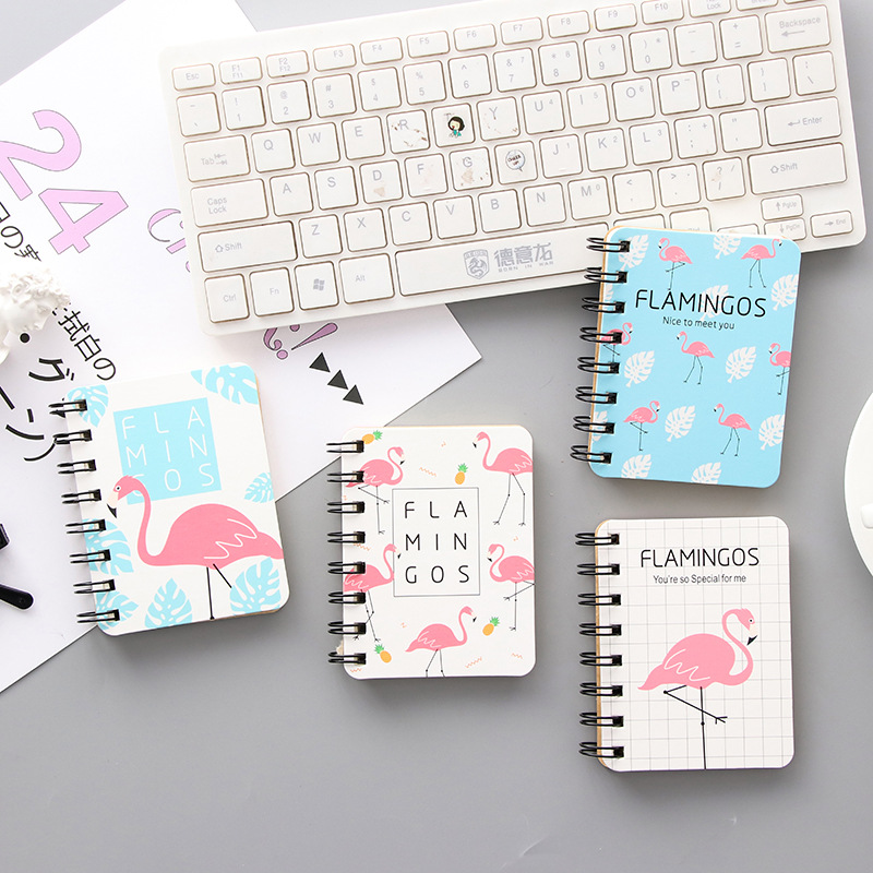 创意可爱动物萌物卡通侧翻线圈本 随身迷你便携笔记本 口袋记事本|ru