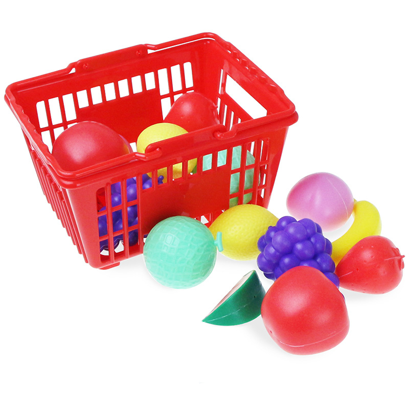 过家家水果蔬菜厨房购物篮玩具儿童仿真蔬果手提篮玩具亚马逊