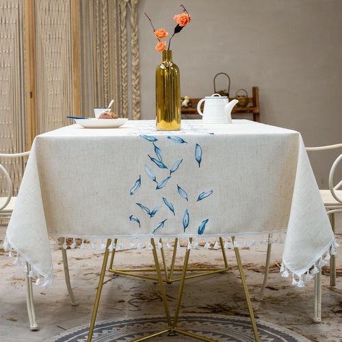Tablecloth table cloth table cover Leaf tassel lace art table waterproof, oil proof and washable, can be customized