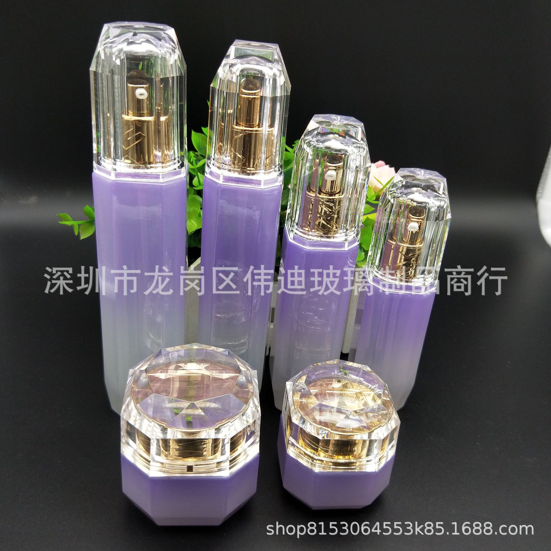新款化妆品玻璃套装120ml爽肤水瓶100ml乳液瓶膏霜瓶分装包装现货
