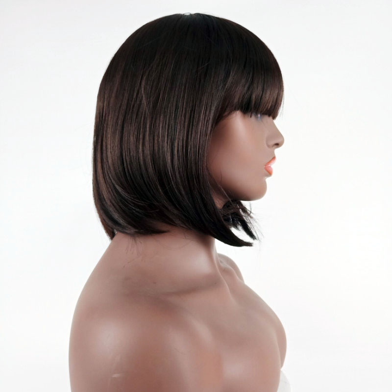 Women's Fashion Party High Temperature Wire Qi Bangs Short Straight Hair Wigs display picture 7