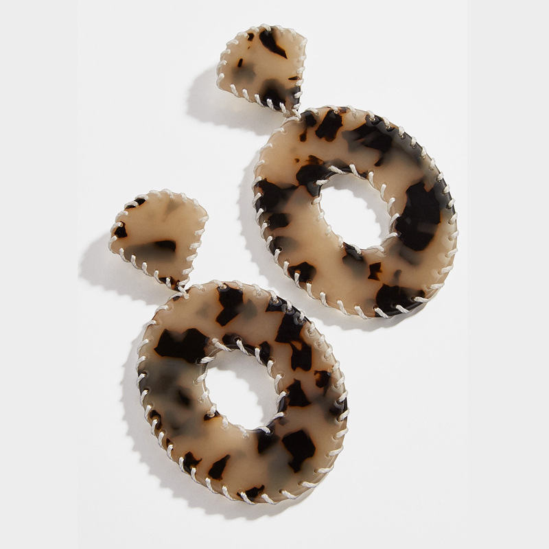 Earrings Jewelry Wholesale Leopard Acrylic Sheet Cotton Woven Wrapping Female Earrings display picture 2