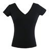 Top, cotton white sports clothing, V-neckline