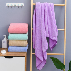 High-density coral velvet soft water-absorbing large bath towel thickened large towel 70*140cm supports custom log