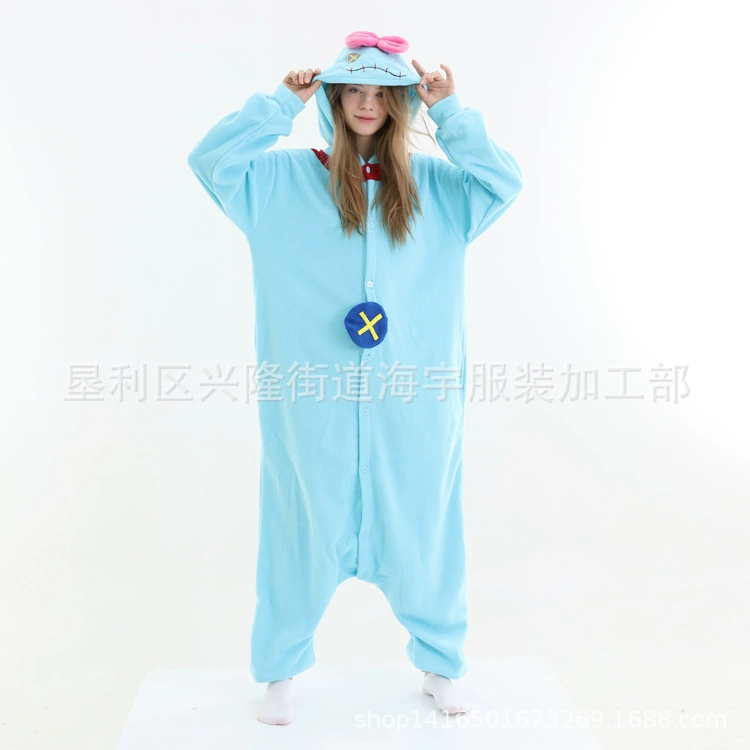 Флисовая мультяшная цельная Пижама осень-зима маленькие золотые пары для выступлений дома с длинными рукавами и капюшоном, фабрика в наличии