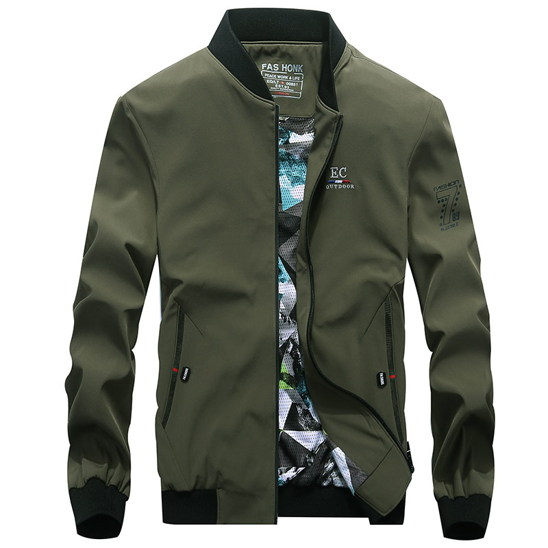 2019 nueva chaqueta transfronteriza delgada suelta más tamaño chaqueta de los hombres cuello de béisbol chaqueta casual abrigo hombres