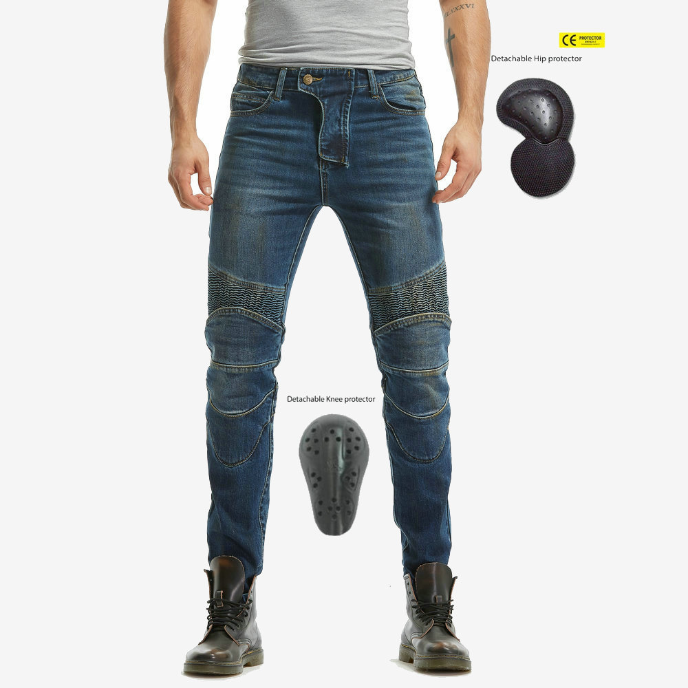 LOONG BIKER equipo de la motocicleta pantalones vaqueros rectos de los hombres de la motocicleta pantalones anti-caída off-road racing pantalones de montar