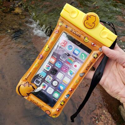 手机防水袋卡通漂浮手机袋游泳漂流沙户外旅行防水手机袋气囊批发