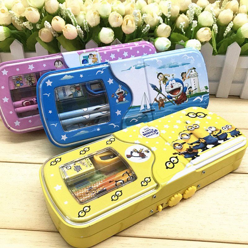 Password lock Stationery children Two multi-function pupil men and women Korea Version Pencil box capacity wholesale