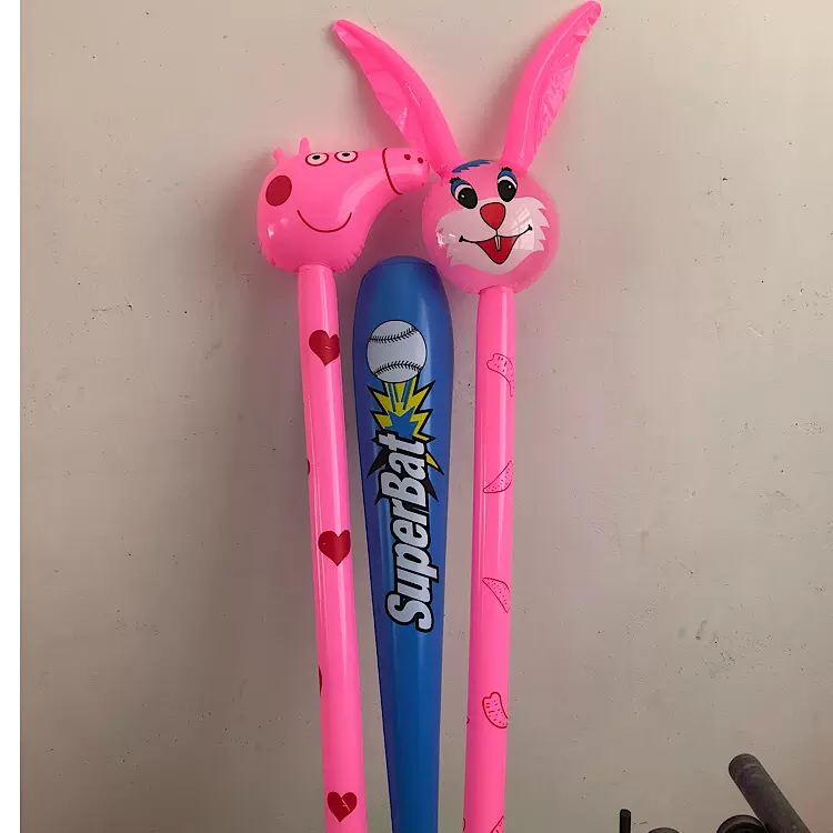 PVC儿童宝宝生日充气玩具卡通动物头长棒充气打击棒动物充气长棒