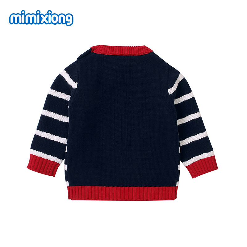 ins热卖新款男女童卡通北极熊提花套头毛衣