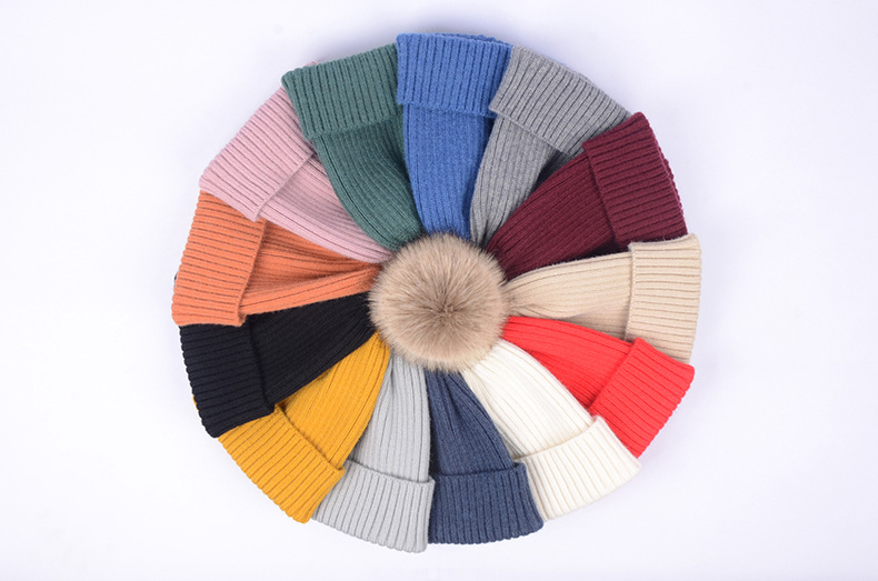 Women's Cute Solid Color Pom Poms Eaveless Wool Cap display picture 3