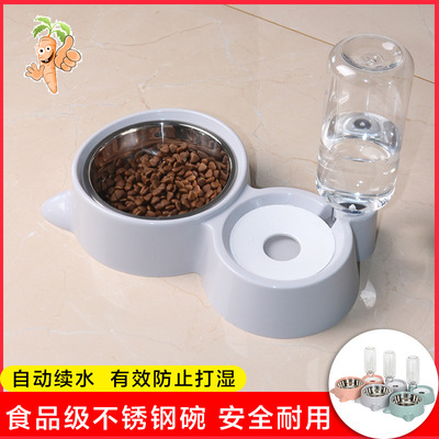 爆款塑料寵物碗狗狗雙碗貓食盆寵物狗盆貓咪碗自動飲水喂食器杯套