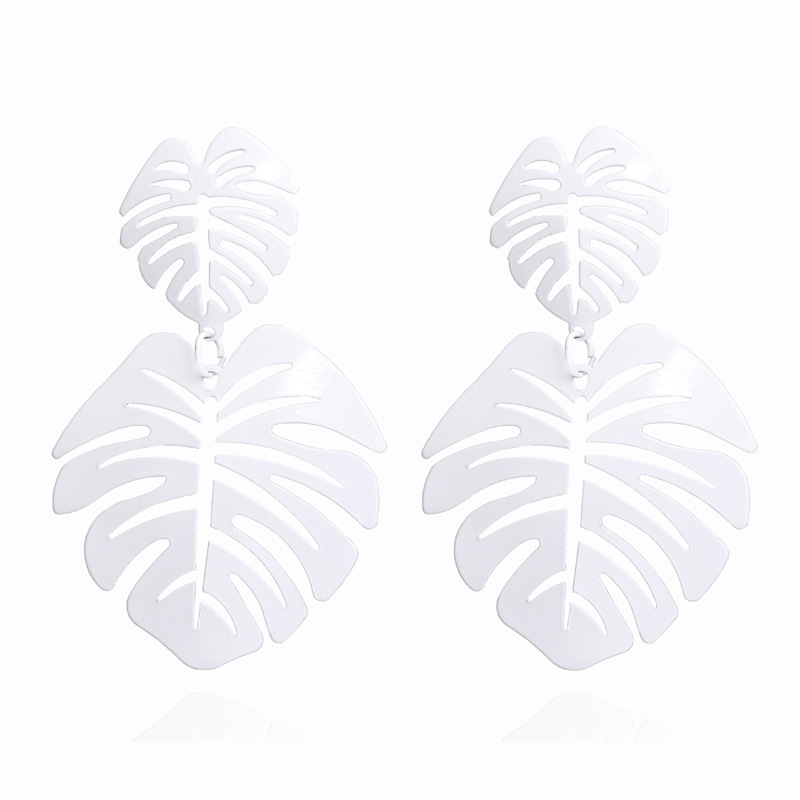 Nihaojewelry Simple Fashion Double Leaf Earrings Wholesale Jewelry display picture 3