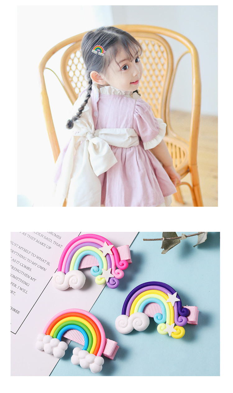 Koreanische Kinder Niedliche Farbe Lutscher Regenbogen Haarnadel Mädchen Baby Stoff Haarnadel Kleine Clip Haarschmuck Kopfschmuck display picture 5