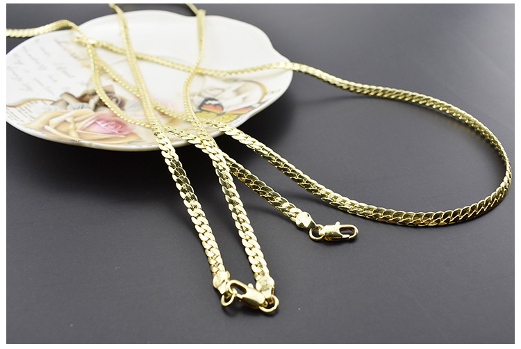 K Gold Electroplated Chain Necklace For Women Elegant Jewellery_voghion.com