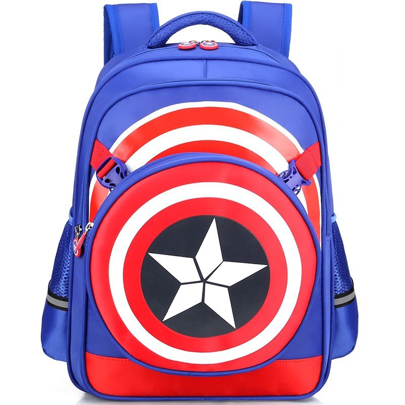 厂家直销卡通可爱儿童背包男印花韩版美国队长书包小学生减负防水|ms