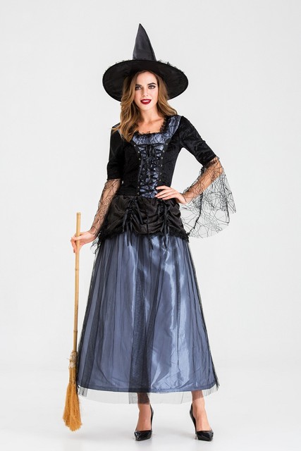 Halloween NEW Adult Witch Costume temperament witch night ghost game Costume Witch party show Costume Wholesale